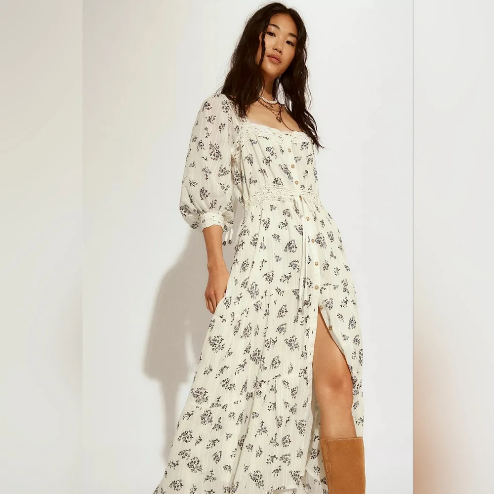 Free People Olive Floral Long - Picture 9 of 9